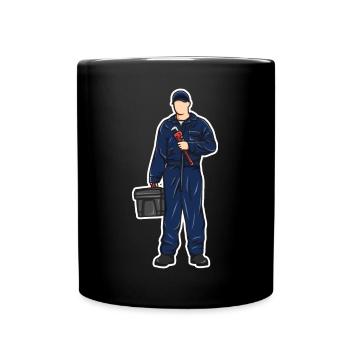 Klempner Junge - Tasse einfarbig - Schwarz - Vorne
