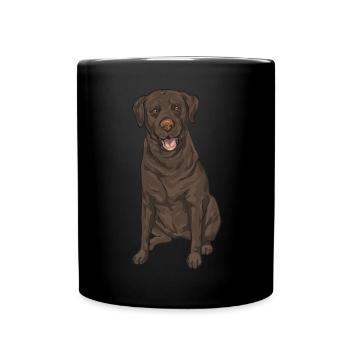 Chien Labrador Retriever chocolat - Mug uni - noir - Devant