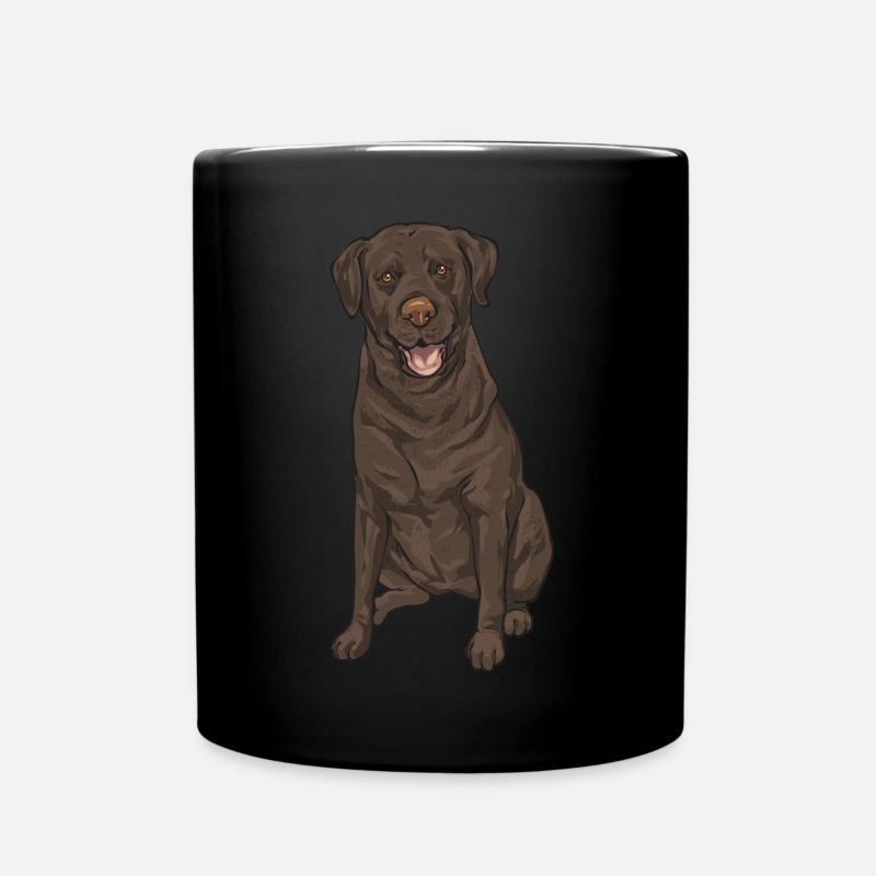 Chocolate Labrador Retriever Dog - Full Colour Mug - black