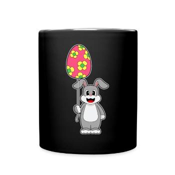 Hase Ostern Luftballon - Tasse einfarbig - Schwarz - Vorne