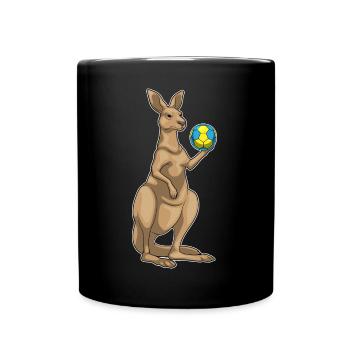 Kangaroo Handball Player Handball - Full Colour Mug - black - Front