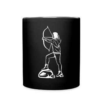 Dessin de fille de tir à l’arc - Mug uni - noir - Devant