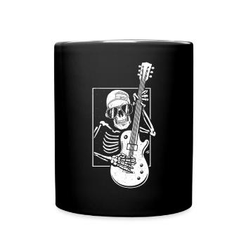 Guitare squelette Halloween - Mug uni - noir - Devant