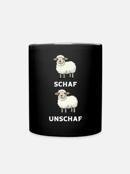 EIn Schaf und unschaf zwei lustige Schafe unscharf - Tasse einfarbig - Schwarz