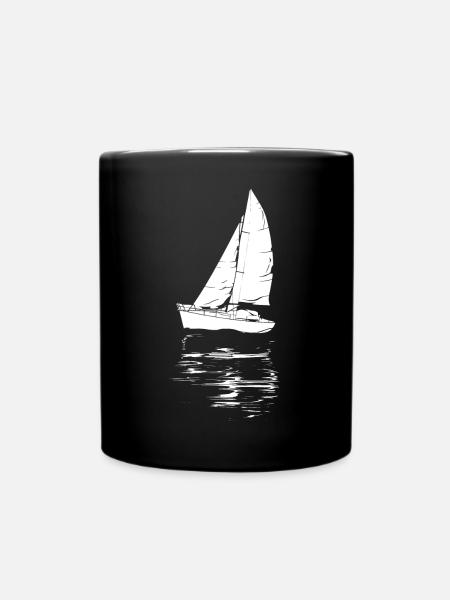 Segeln Zeichnung - Tasse einfarbig - Schwarz