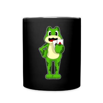 Frosch Poker Pokerkarten - Tasse einfarbig - Schwarz - Vorne
