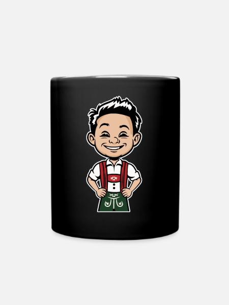 Lausbub Lausbua - Tasse einfarbig - Schwarz