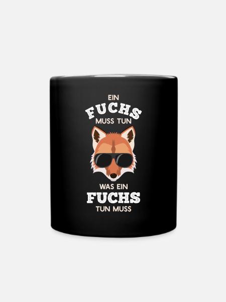 Cooler Fuchs mit Sonnenbrille Rotfuchs - Tasse einfarbig - Schwarz