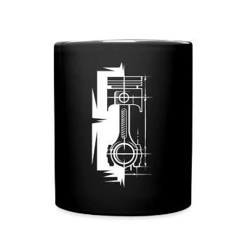Piston Croquis hors bloc moteur voiture symbole v8 logo - Mug uni - noir - Devant