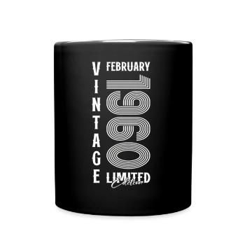 65th Birthday Gift Husband Original February 1960 - Full Colour Mug - black - Front