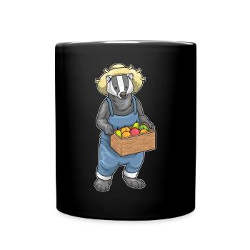 Badger Farmer Fruit Farm - Full Colour Mug - black - Front