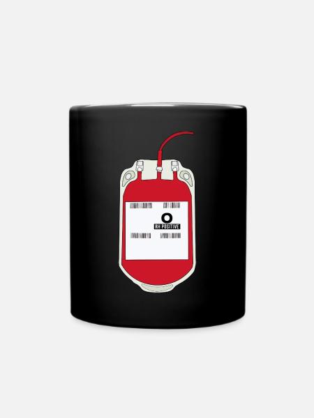 O Positiver Blutbeutel - Tasse einfarbig - Schwarz