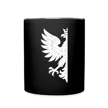 Polen Polska Adler Flagge Fahne weiß Geschenk - Tasse einfarbig - Schwarz - Vorne