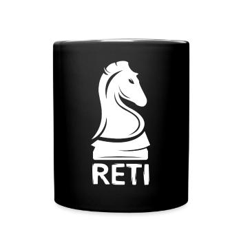 reti chess opening knight - chess horse logo - Full Colour Mug - black - Front