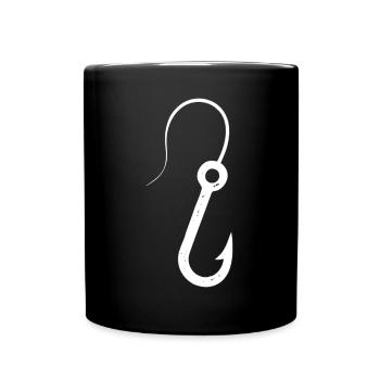Fishing hook fishing latin - Full Colour Mug - black - Front