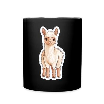 Llama Alpaca Llama Animal Gift - Full Colour Mug - black - Front