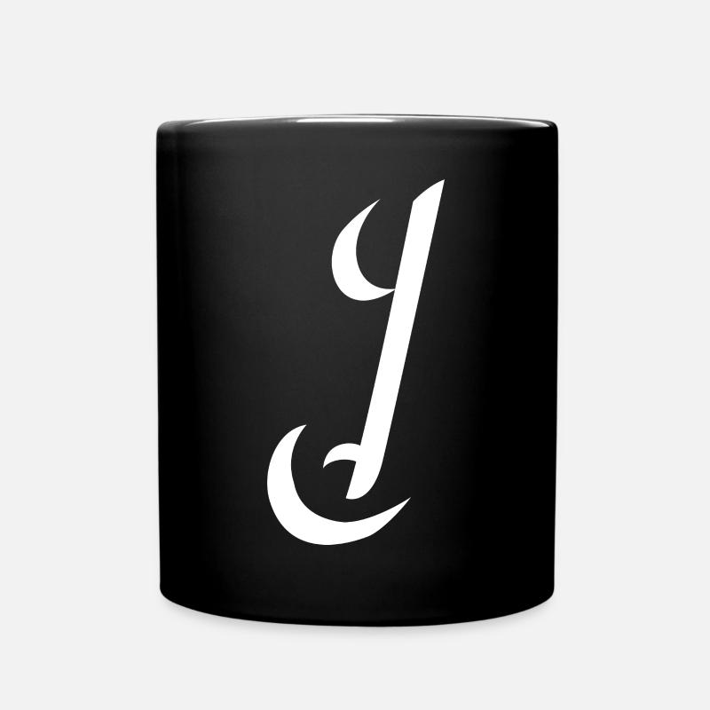 Letter J, Name, der Buchstabe J - Tasse einfarbig - Schwarz