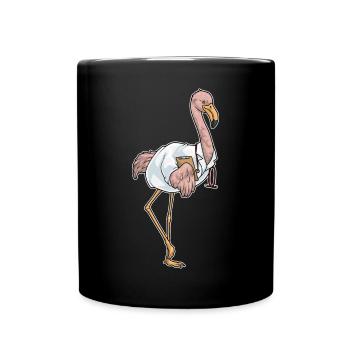 Flamingo Arzt Stethoskop - Tasse einfarbig - Schwarz - Vorne