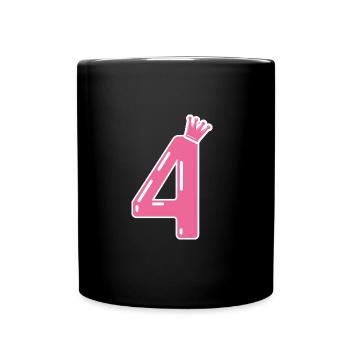 4 crown - Full Colour Mug - black - Front