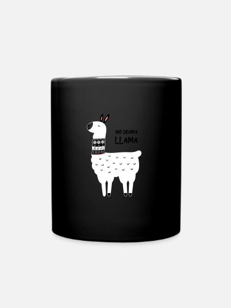 no drama llama - Full Colour Mug - black