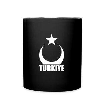 Türkei Flagge - Tasse einfarbig - Schwarz - Vorne
