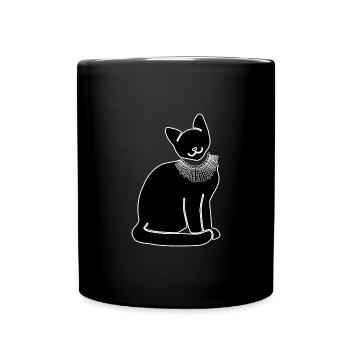 Ruth Bader Ginsberg Notorious (RBG) collar cat - Full Colour Mug - black - Front