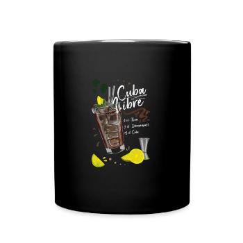 cubra libre -Rezept T-ShirtRum - Tasse einfarbig - Schwarz - Vorne