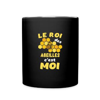 Le roi des abeilles t-shirt apiculteur humour - Mug uni - noir - Devant