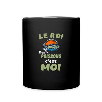 Le roi des poissons t-shirt pêche humoristique - Mug uni - noir - Devant
