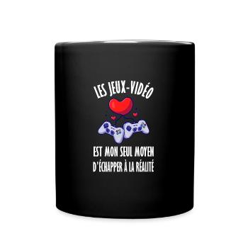 Maillot jeux vidéo geek humour idée cadeau garçon - Mug uni - noir - Devant