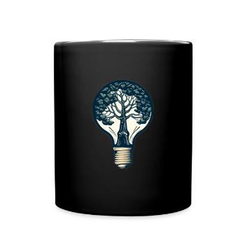 Der Baum in der Lampe - Tasse einfarbig - Schwarz - Vorne
