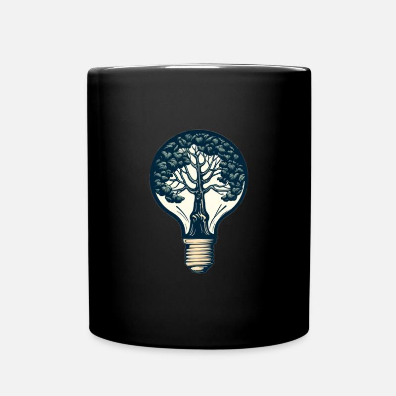 Der Baum in der Lampe - Tasse einfarbig - Schwarz
