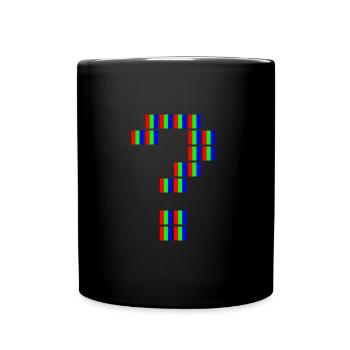 Pixel Art Questionmark - Tasse einfarbig - Schwarz - Vorne