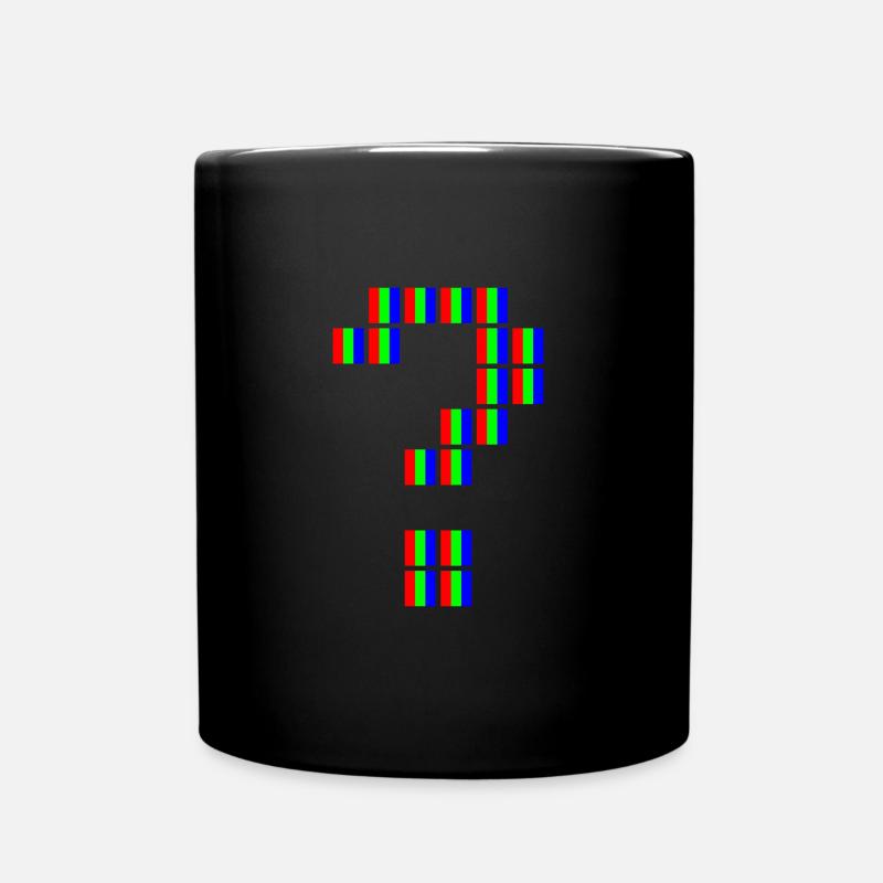 Pixel Art Questionmark - Tasse einfarbig - Schwarz