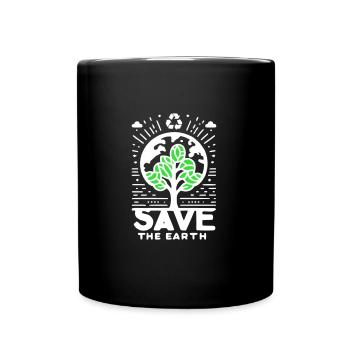 Save the Earth Tree - Full Colour Mug - black - Front