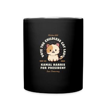 Votez pour la dame aux chats sans enfants ! - Mug uni - noir - Devant