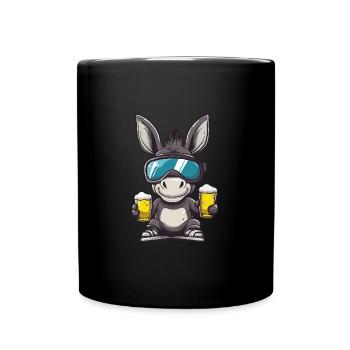 Bière après-ski Donkey - Mug uni - noir - Devant
