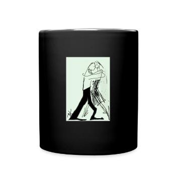 Tango - künstlerische Zeichnung - Tasse einfarbig - Schwarz - Vorne