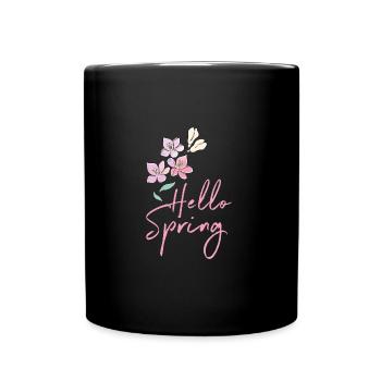 Bonjour le printemps - Mug uni - noir - Devant