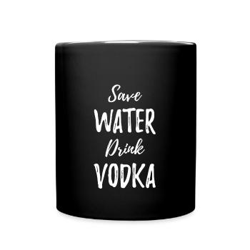 Save Water Drink Vodka - thème des cocktails de barman - Mug uni - noir - Devant