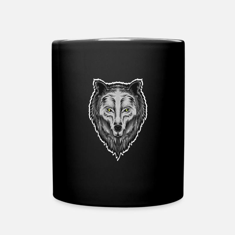 Visage de loup - Mug uni - noir