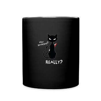 Neuen Freund? - Lustiges Kitty Shirt Design - Tasse einfarbig - Schwarz - Vorne