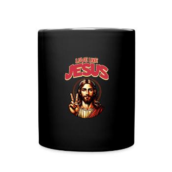 Love Like Jesus Classic Jesus Face - Full Colour Mug - black - Front