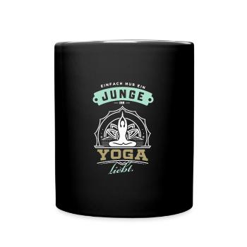 Junge Yoga Liebe Perfekt für Yogis Geschenk - Tasse einfarbig - Schwarz - Vorne