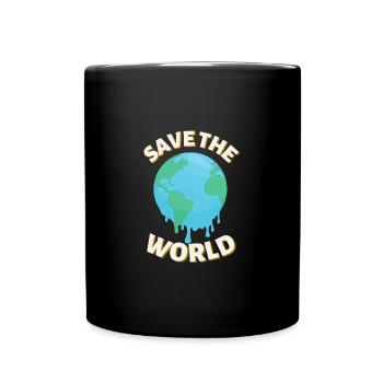Save the World - Tasse einfarbig - Schwarz - Vorne