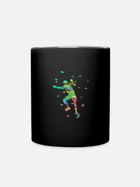 Bouldern,Sport,Klettern, sportler,graffiti - Tasse einfarbig - Schwarz
