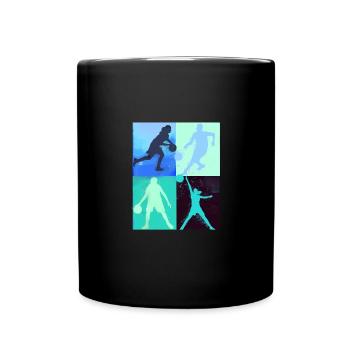 Basket-ball,Sports,Graffiti,Peinture,Joueur de basket-ball - Mug uni - noir - Devant
