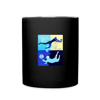 volley-ball, volley-ball, beachball,graffiti - Mug uni - noir - Devant