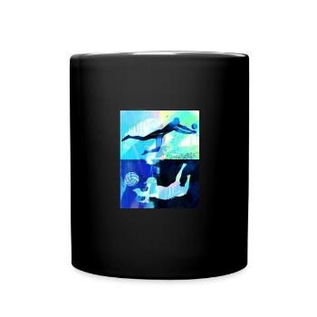 volley-ball, volley-ball, beachball,graffiti - Mug uni - noir - Devant