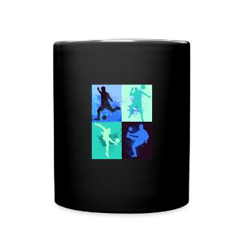 Soccer ,Joueur de soccer, Football,Graffiti,Bleu,Vert - Mug uni - noir - Devant